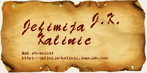 Jefimija Kalinić vizit kartica